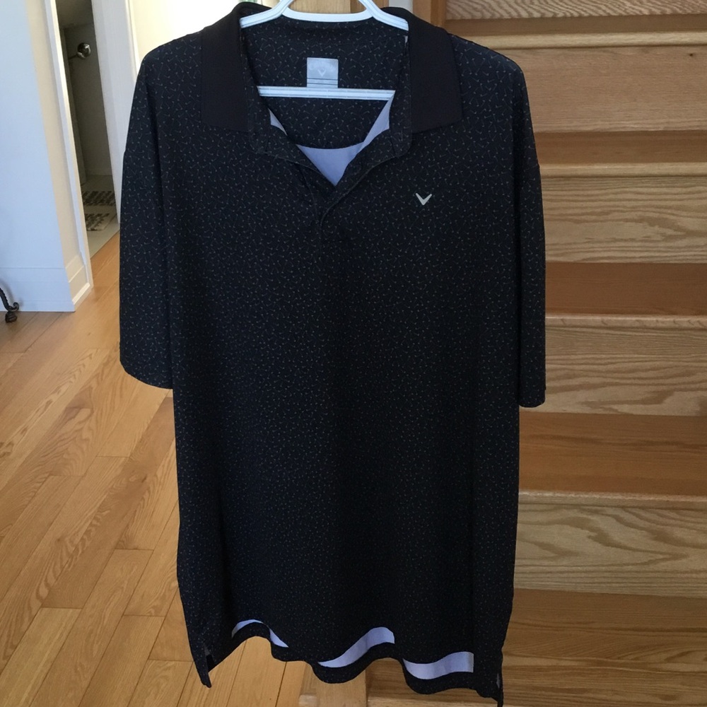 Callaway Men’s Opti-Dri Black Polo with Chevron Pattern